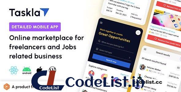 Tasklay v1.3 – Freelancer Marketplace React Native APP