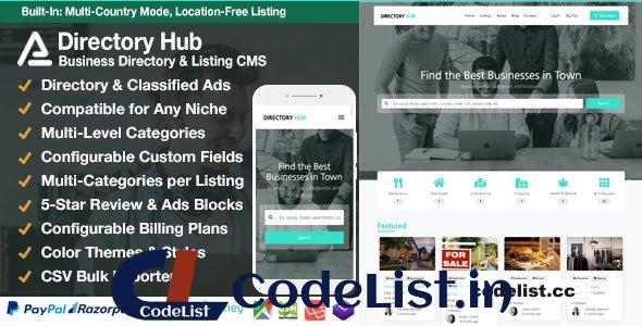 Directory Hub Listing & Business Directory CMS v38