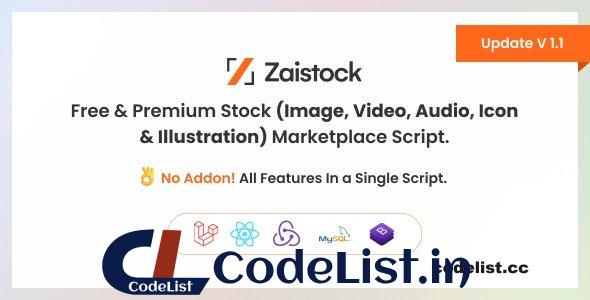 Zaistock v1.1 – Free & Premium Stock Photo, Video, Audio, Icon Illustration Script