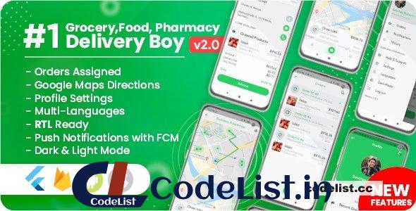 Delivery Boy for Groceries, Foods, Pharmacies, Stores Flutter App v2.0.0