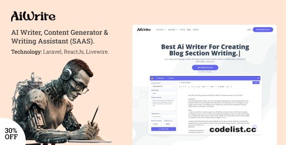 AiWrite v1.5.1 – AI Writer, Content Generator & Writing Assistant Tools (SAAS)