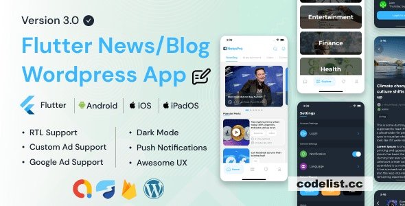 NewsPro v3.9.0 – Blog/News/Article App For WordPress