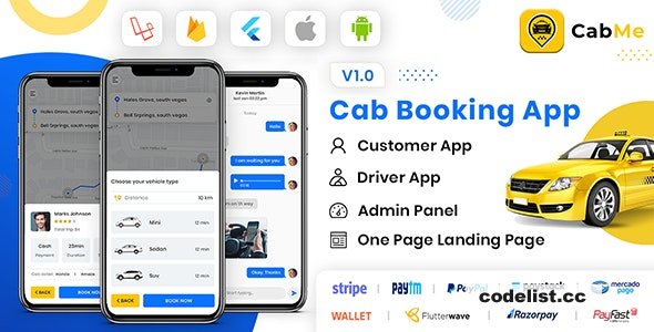 CabME v3.3.2 – Flutter Complete Taxi Booking Solution