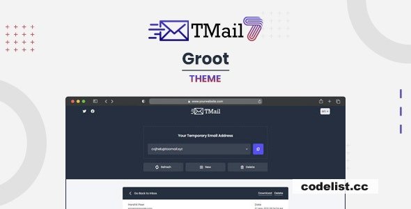 Groot v1.8 – Theme for TMail – Multi Domain Temporary Email System