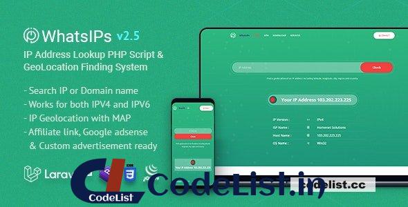 WhatsIPs v2.5 – IP Address Lookup PHP Script