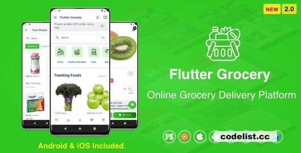 Flutter Multi Vendor Grocery (Convenience Store, Food, Vegetable, Fresh Fruit, eCommerce, Retail) v2.0