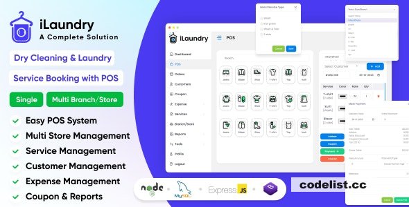 iLaundry v1.1 – Dry Cleaning & Laundry Service Booking with POS