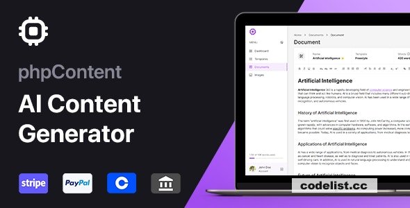 phpContent v1.2.0 – AI Content Generator Platform (SaaS) – nulled