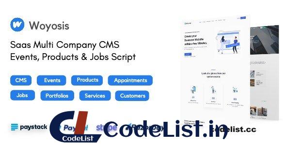 Woyosis v1.0 – Saas Multi Company CMS – Events – Products & Jobs Script