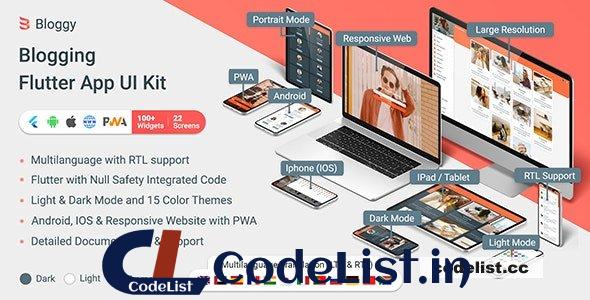 Bloggy v1.1.0 – Blogging Flutter App (Android, IOS, PWA Responsive Website)