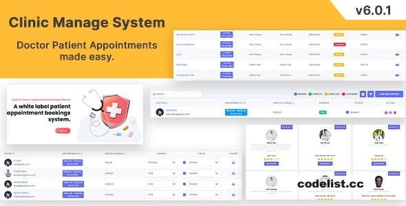 Clinic Management System v6.0.1 – Doctor Patient Appointment Management System Laravel