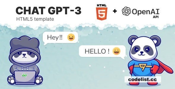 Chat GPT-3 OpenAI HTML 5 v1.1