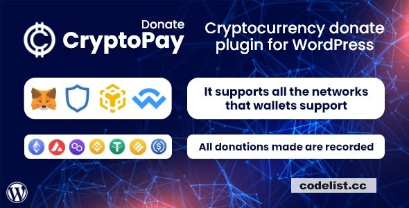 CryptoPay Donate v1.3.0 – Cryptocurrency donate plugin for WordPres