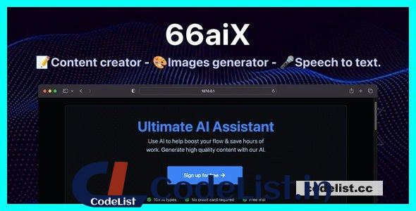 66aix v27.0.0 – AI Content, Chat Bot, Images Generator & Speech to Text (SAAS) – nulled