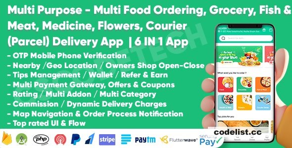 Delivery King v1.2 – Multi Purpose Food, Grocery, Fish-Meat, Pharmacy, Flower, Courier Delivery