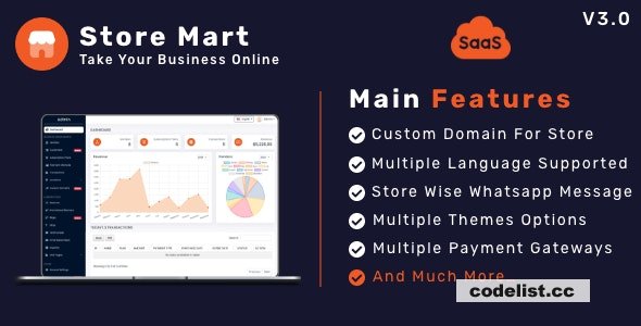 StoreMart SaaS v3.0 – Online Product Selling SaaS Business Website Builder – nulled