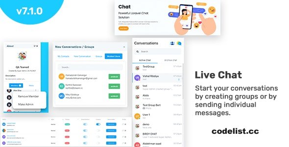 InfyChat v7.1.0 – Laravel Chat App (Private + Group Chat) – Real time Chat