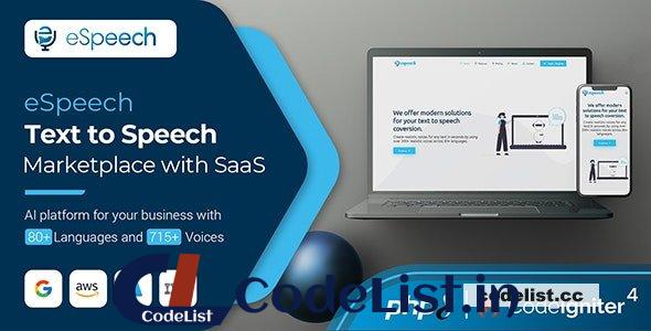 eSpeech v1.4.3 – Text to Speech Marketplace with SaaS