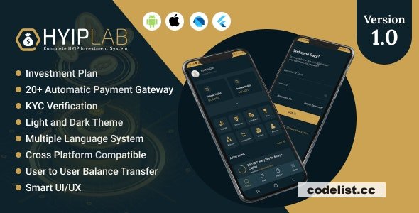 HYIPLab v2.0 – Cross Platform Mobile Application