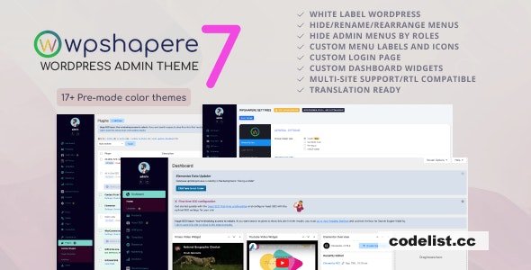 WPShapere v7.0.9 – WordPress Admin Theme