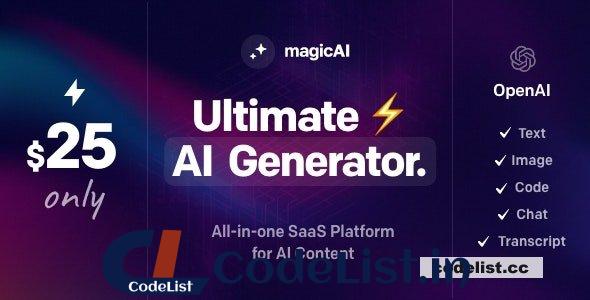 MagicAI v1.3.0 – OpenAI Content, Text, Image, Chat, Code Generator as SaaS