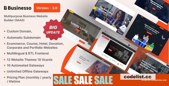 Businesso v3.5 – Business Website Builder SAAS (Multitenancy) – nulled