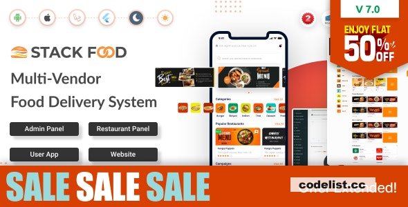 StackFood v7.0 – Multi Restaurant Food Delivery App with Laravel Admin and Restaurant Panel – nulled