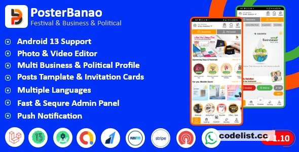 Poster Banao v2.0 – Poster Maker ,Festival & Business & Political , AdBanao Clone Poster Maker App – nulled