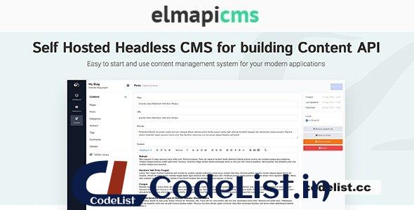 ElmapiCMS v2.0 – Headless CMS for building Content API