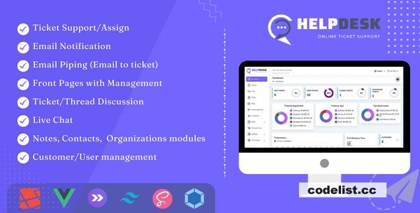 HelpDesk 4.0.0 – Online Ticketing System with Website – ticket support and management – nulled