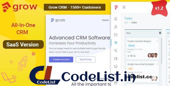 Grow CRM SaaS v2.3 – Laravel Project Management – Multitenancy – nulled