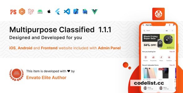 PSX v1.1.1 – Multipurpose Classified Flutter App with Frontend and Admin Panel