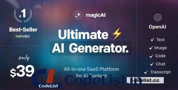 MagicAI v5.4.1 – OpenAI Content, Text, Image, Chat, Code Generator as SaaS – nulled