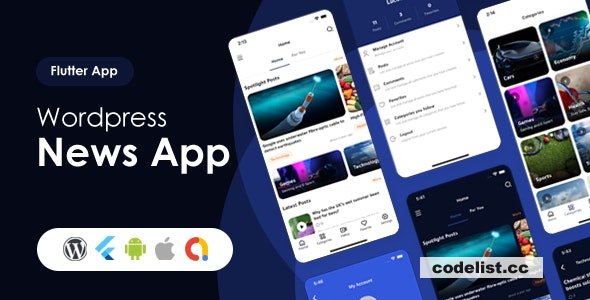 Lucodeia News v1.1.4 – Flutter WordPress News App | Admob – DarkMode