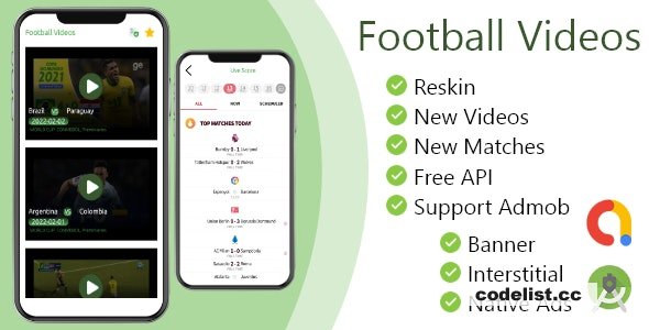 Football Videos ODDs Comparison and Live Score App + Admob v1.6