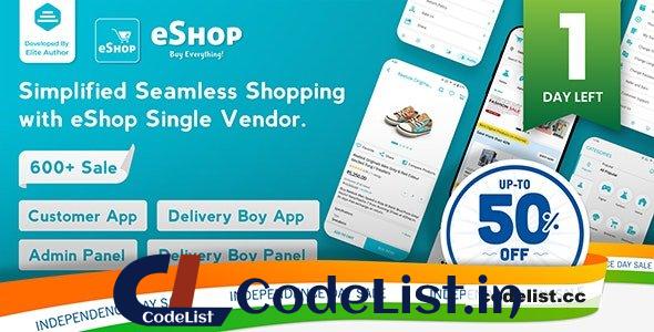 eShop v4.0.5 – eCommerce Single Vendor App | Shopping eCommerce App with Flutter – nulled