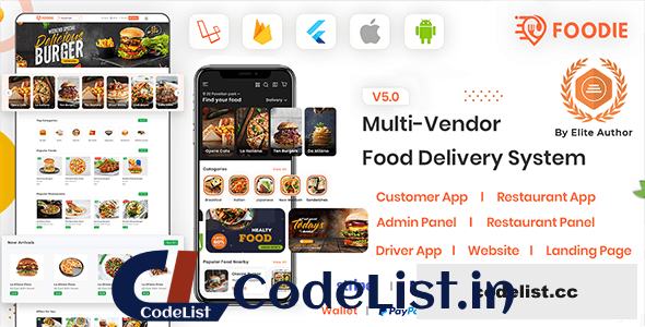 Foodie v6.0 – UberEats Clone – Food Delivery App – Multiple Restaurant Food Delivery Flutter App