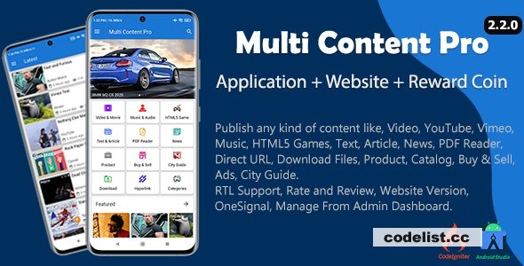 Multi Content Pro (Application and Website) v2.2.0