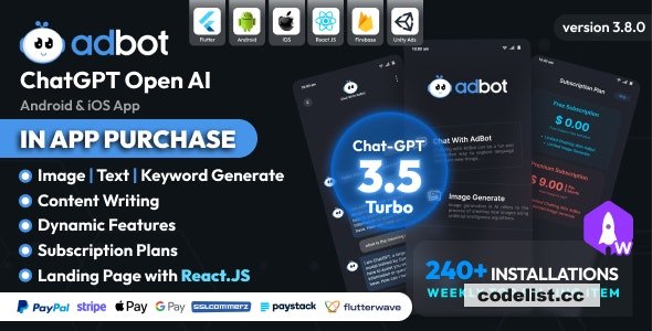 AdBot v3.8.1 – ChatGPT Open AI Android and iOS App