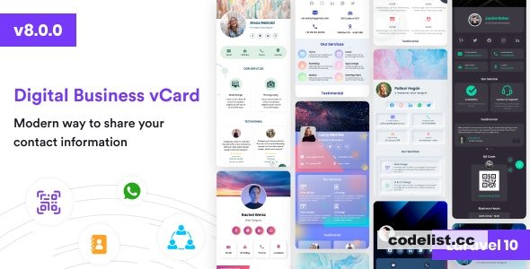 VCard SaaS 8.0.0 – Digital Business Card Builder SaaS