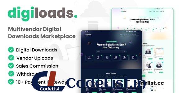 Digiloads v1.0.1 – Multivendor Digital Downloads Marketplace