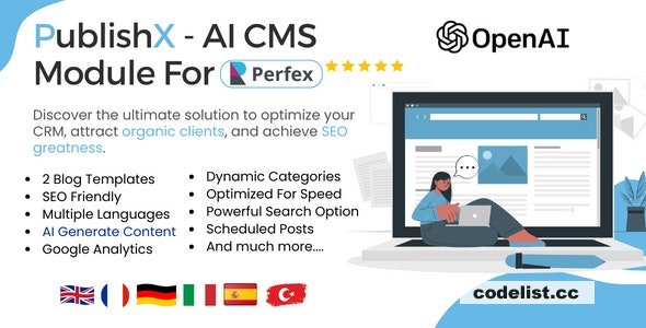 PublishX v1.0 – AI Powered CMS For Perfex CRM