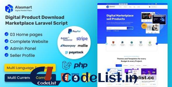 Alasmart v1.3.0 – Digital Product Download Marketplace Laravel Script