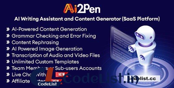 Ai2Pen v4.4 – AI Writing Assistant and Content Generator (SaaS Platform) – nulled