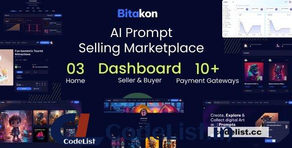 Bitakon v1.0.8 – AI Prompt Buy Selling Marketplace (Multi Seller) – nulled