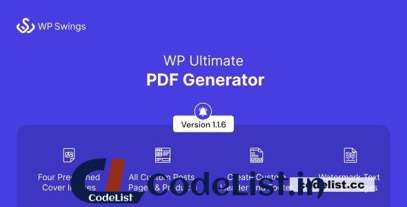 WP Ultimate PDF Generator v1.1.6 – Create, Generate & Customise PDF for live WordPress pages