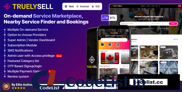 TruelySell v2.3.4 – Multi Vendor Online Service Booking Marketplace – nulled