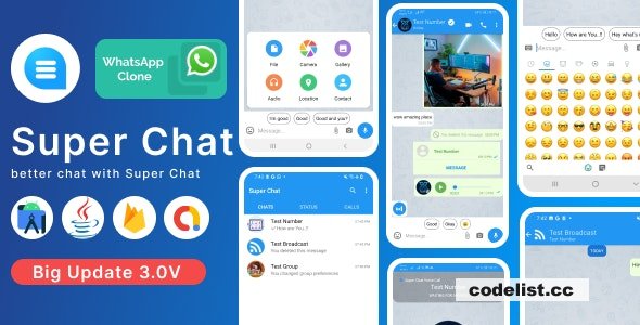 Super Chat v3.1 – Android Chatting App with Group Chats and Voice/Video Calls – Whatsapp Clone