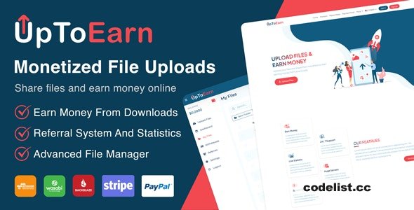 UpToEarn v1.3 – Monetized File Uploads (SAAS Ready) – nulled