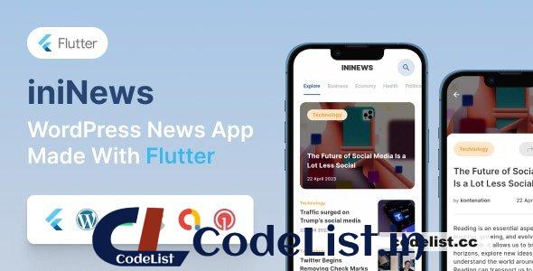 iniNews v1.0 – Flutter mobile app for WordPress